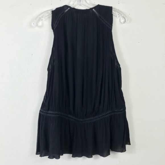 IRO Luce Romantic Ruched Grecian Peplum Tunic Crochet Sleeveless Blouse Top XS - Picture 10 of 16